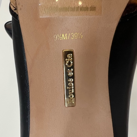 Louise Et Cie Kitten Heel Leather Heels with Calf Hair Leopard Print Toe 9.5 - Picture 10 of 11